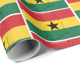 GHANA Zwarte ster vlag van GHANAIAN Cadeaupapier