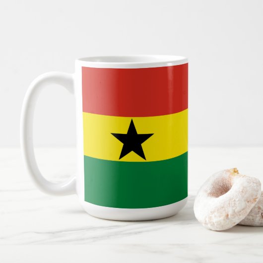 Ghanaanse vlag koffiemok (Met donut)