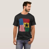 Ghanaian American Flag Half USA Ghana Root Proud T-shirt (Voorkant volledig)
