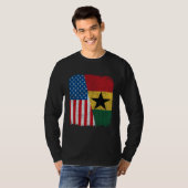 Ghanaian American Flag Half USA Ghana Root Proud T-shirt (Voorkant volledig)