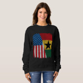 Ghanaian American Flag Half USA Ghana Root Proud Trui (Voorkant volledig)