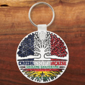 Ghanaian French France Tree Roots Flag Sleutelhanger (Achterkant)