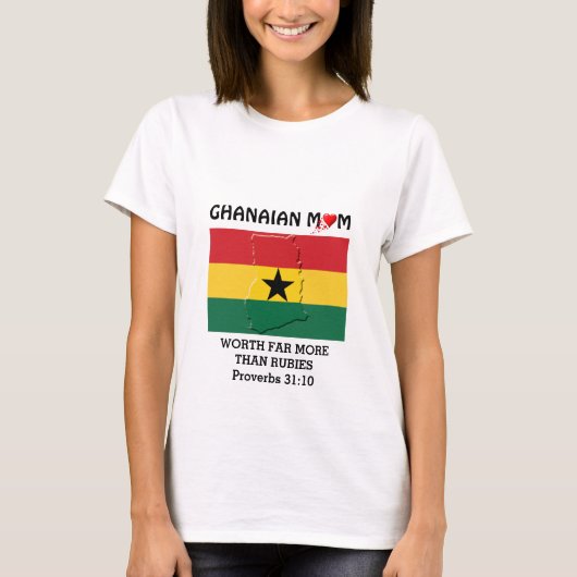 GHANAIAN MOM |Meer waard dan roebel | PROVERBS 31 T-shirt (Voorkant)