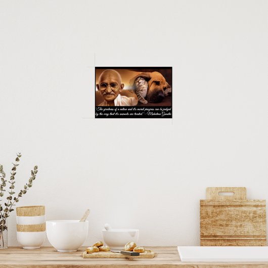 Ghandi Animal Quote Poster (Keuken)
