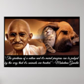 Ghandi Animal Quote Poster (Voorkant)