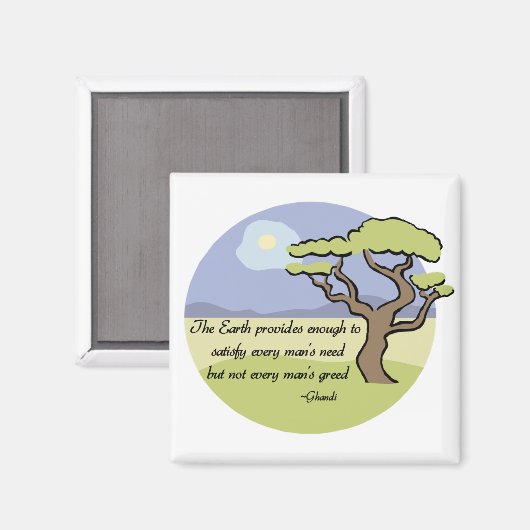 Ghandi Earth citaatmagneet Magneet (Voorkant / Achterkant)