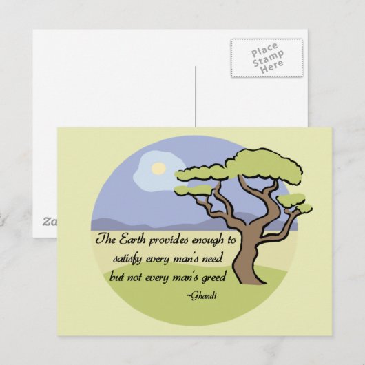 Ghandi Earth quote Briefkaart (Voorkant / Achterkant)