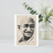 Ghandi glimlach briefkaart (Staand voorkant)