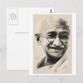 Ghandi glimlach briefkaart (Voorkant / Achterkant)