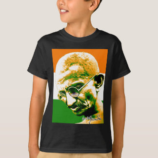 Ghandi in oranje groen en wit met vlag t-shirt