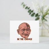Ghandi is de verandering briefkaart (Staand voorkant)