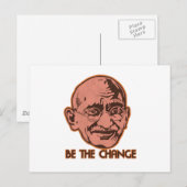Ghandi is de verandering briefkaart (Voorkant / Achterkant)