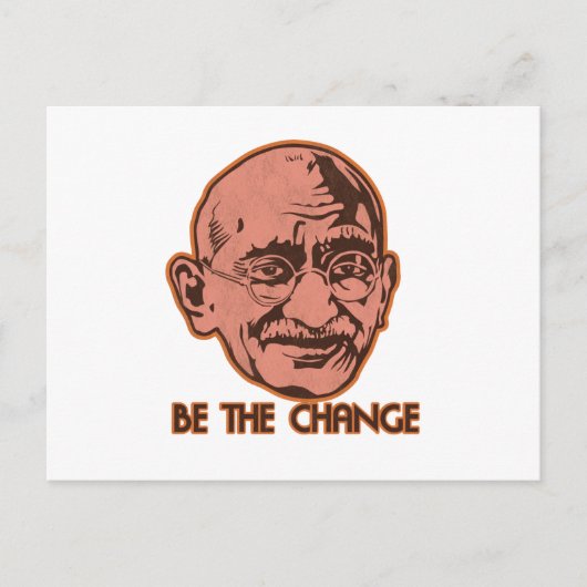 Ghandi is de verandering briefkaart (Voorkant)