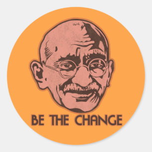 Ghandi is de verandering ronde sticker