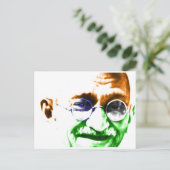 Ghandi op de Subtle Indian Flag Briefkaart (Staand voorkant)