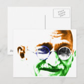 Ghandi op de Subtle Indian Flag Briefkaart (Voorkant / Achterkant)
