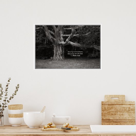 Ghandi Quote Poster, Perley Oak Monochrome Poster (Keuken)