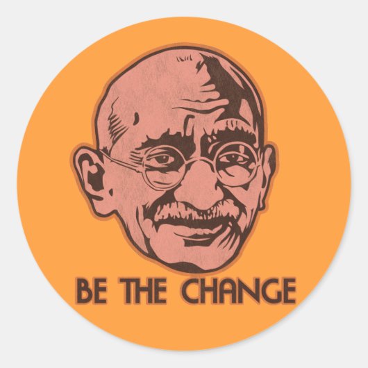 Ghandi zou de verandering zijn ronde sticker (Voorkant)