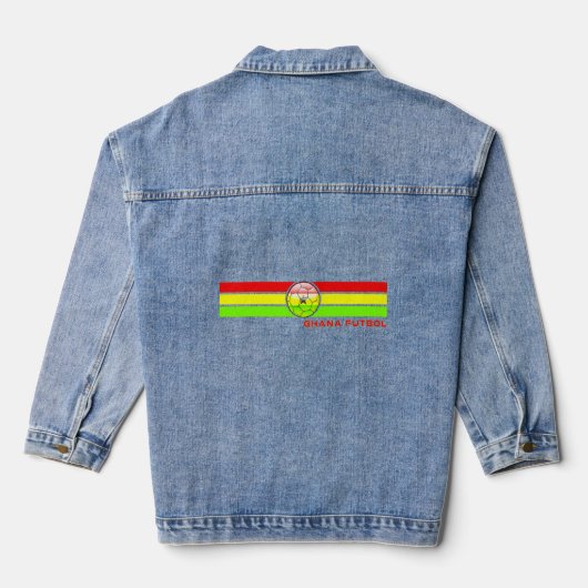 Ghanees Afrika Sport Fan Nationale vlag Ghana Fut Denim Jacket (Achterkant)