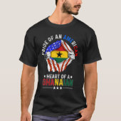 Ghanees Amerikaans Pride Buitenlandse Land Gh T-shirt (Voorkant)