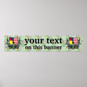 Ghanees-Amerikaans schip met vlagbanner Poster