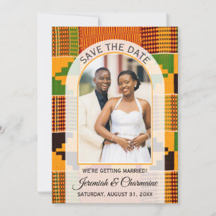Ghanees Paar Ghanese Kente TROUWEN Save The Date