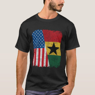 Ghanese Amerikaanse vlag Half VS Ghana Root Proud T-shirt