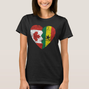 Ghanese Canadese vlaggen Hart Canada Ghana Roots V T-shirt