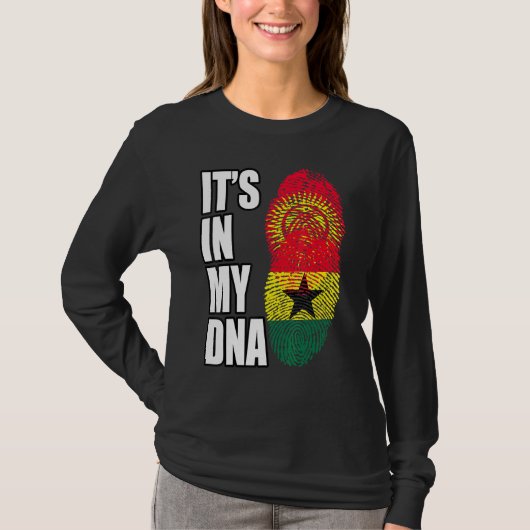 Ghanese en Kirgizstani Mix Dna Erfgoedvlag T-shirt (Voorkant)