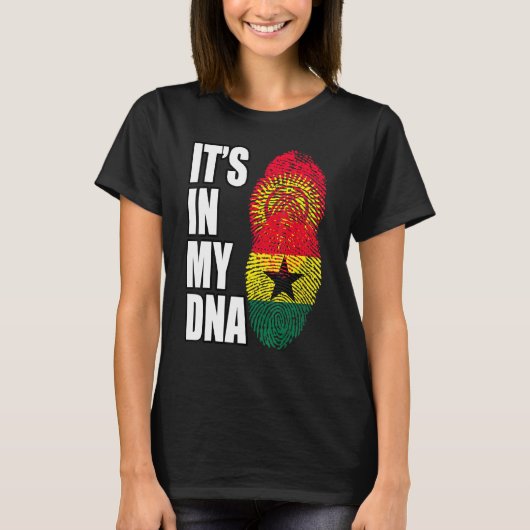 Ghanese en Kirgizstani Mix Dna Erfgoedvlag T-shirt (Voorkant)