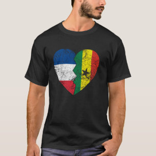 Ghanese Franse Vlaggen Hart Trots Frankrijk Ghana T-shirt