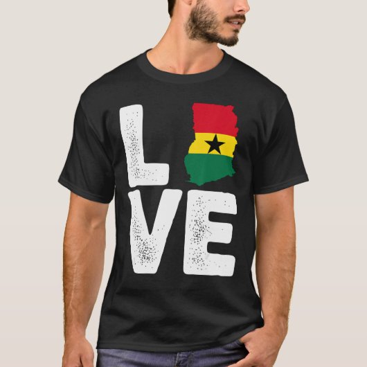 Ghanese pride Love Ghana flag Map Black History T-shirt (Voorkant)