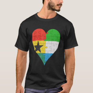 Ghanese Sierra Leoonse vlag hart T-shirt