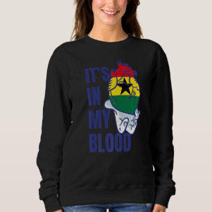 Ghanese vlag Heart Blood Veins Hand Black History Trui