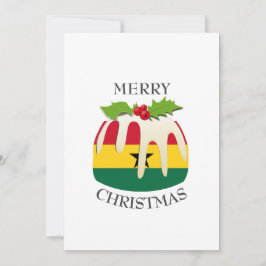 GHANESE VLAG | kerstpudding | feestelijk Feestdagenkaart