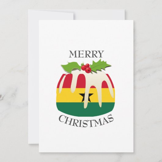 GHANESE VLAG | kerstpudding | feestelijk Feestdagenkaart (Voorkant)