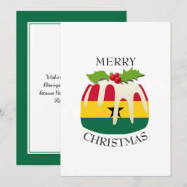 GHANESE VLAG | kerstpudding | feestelijk Feestdagenkaart
