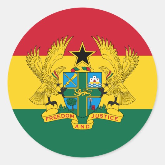 Ghanese vlag & wapen, vlag van Ghana Ronde Sticker (Voorkant)