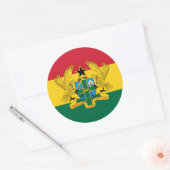 Ghanese vlag & wapen, vlag van Ghana Ronde Sticker (Envelop)