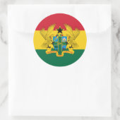 Ghanese vlag & wapen, vlag van Ghana Ronde Sticker (Tas)