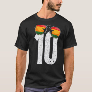 Ghanese voetballer nummer 10 Ghanese vlag T-shirt