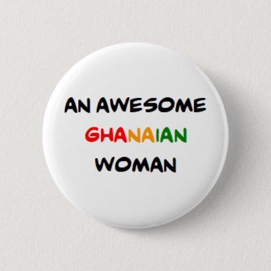 Ghanese vrouw, geweldige koffiemok ronde button 5,7 cm (Voorkant)