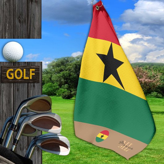 Ghanische vlag, Ghana monogrammen/Afrikaanse golfh Golfhanddoek