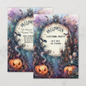 Ghavely Gathering: Halloweenuitnodiging op maat Kaart (Voorkant / Achterkant)