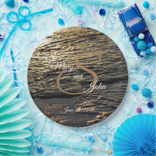 Ghear Beach Morning Wedding Papieren Bordje (Feest)