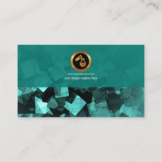 Ghear Turquoise Polygonal Crystals Chemist Visitekaartje (Achterkant)