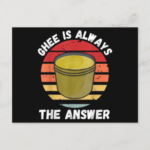 ghee is altijd het antwoord retro voedselliefhebb feestdagenkaart