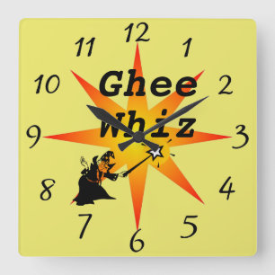 Ghee Whiz Wall Clock Vierkante Klok