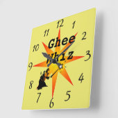 Ghee Whiz Wall Clock Vierkante Klok (Hoek)