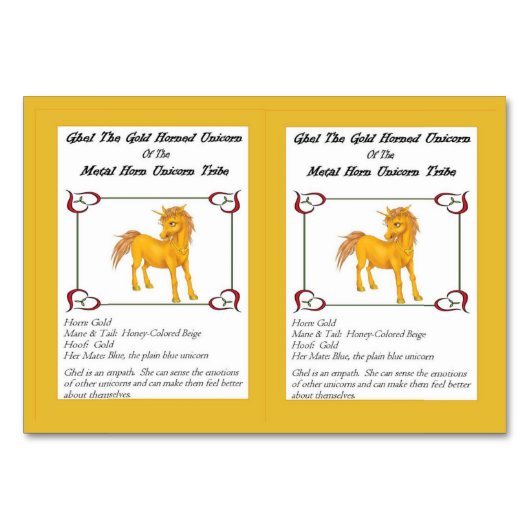 Ghel de goudhoornige eenhoorn trading Kaart (Voorkant)
